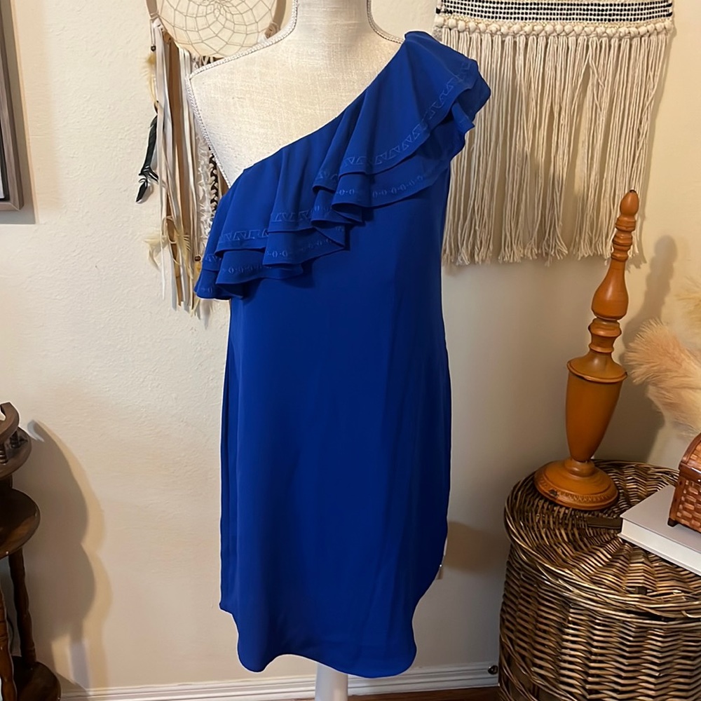 Blue One Shoulder Mini Dress by Apt 9 / Size Medium